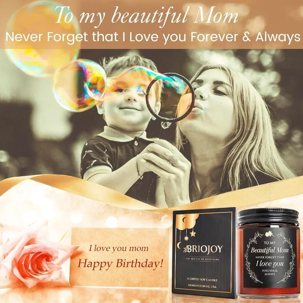 My Beautiful Mom Candle Gift for Mom - Mom Birthday -‎ Cute Valentines Mother's